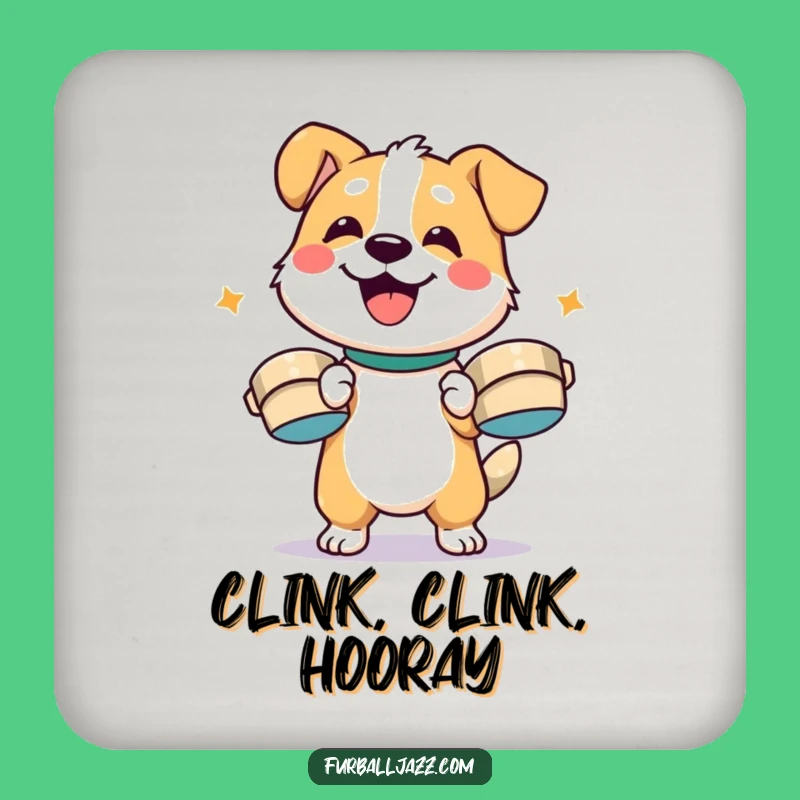 Funny Dog Cymbal Enthusiast Coaster - Happy Pup Percussion Drink Protector Funny