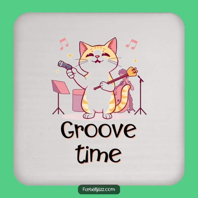 Funny Cat Jazz Conductor Coaster - Protect Surfaces with Musical Charm