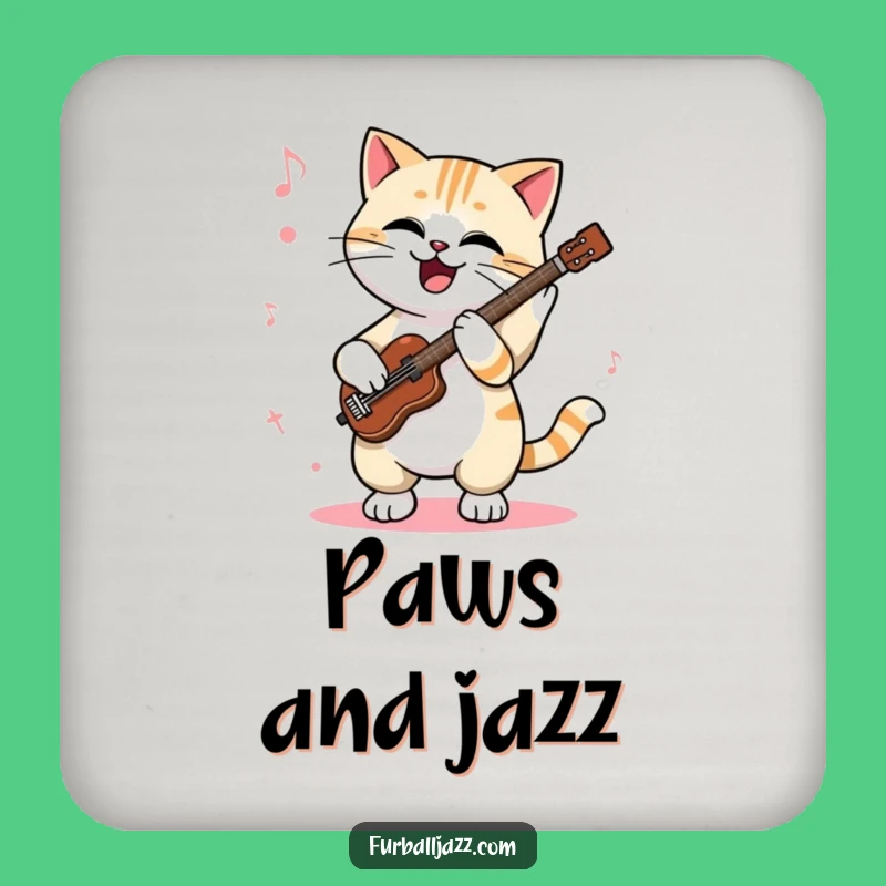 Funny Cat Jazz Drink Coaster: Tapping Paws Protector - A Humorous Music Gift