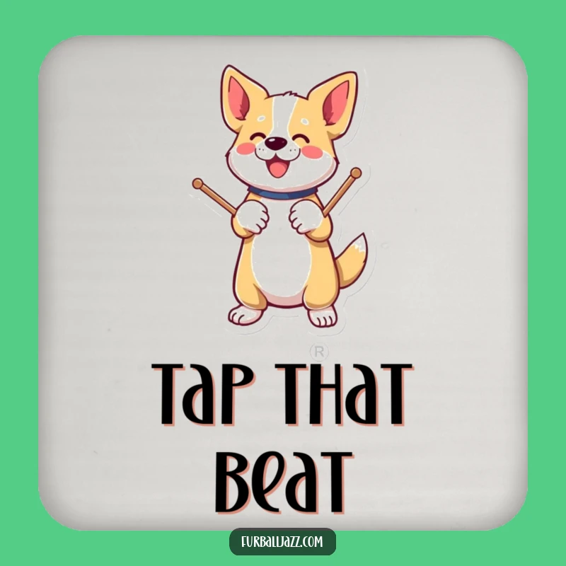 Funny Dog Drummer Drink Coaster: Energetic Protection for Your Surfaces