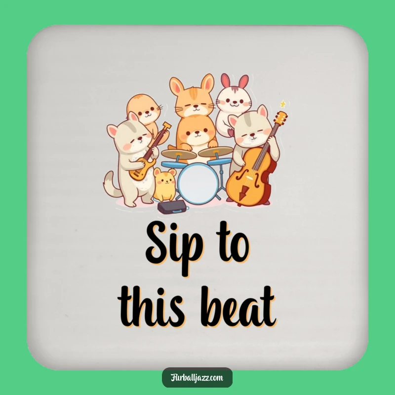 Funny Jazz Animal Band Coasters: Protect Surfaces with Musical Style