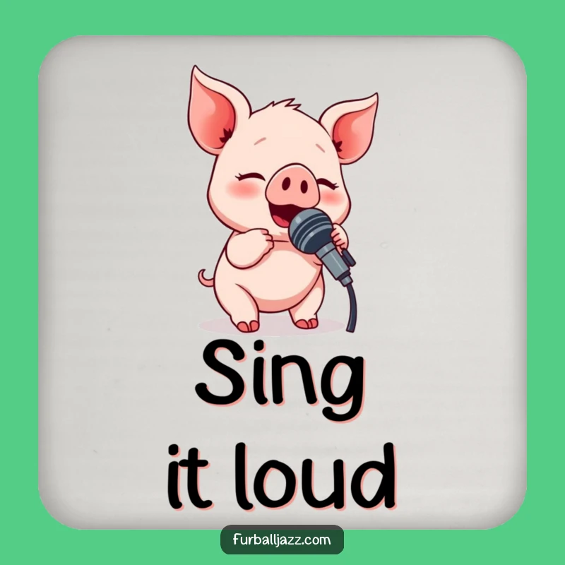 Funny Piglet Microphone Coaster: Protect Surfaces with Hilarious Musical Flair