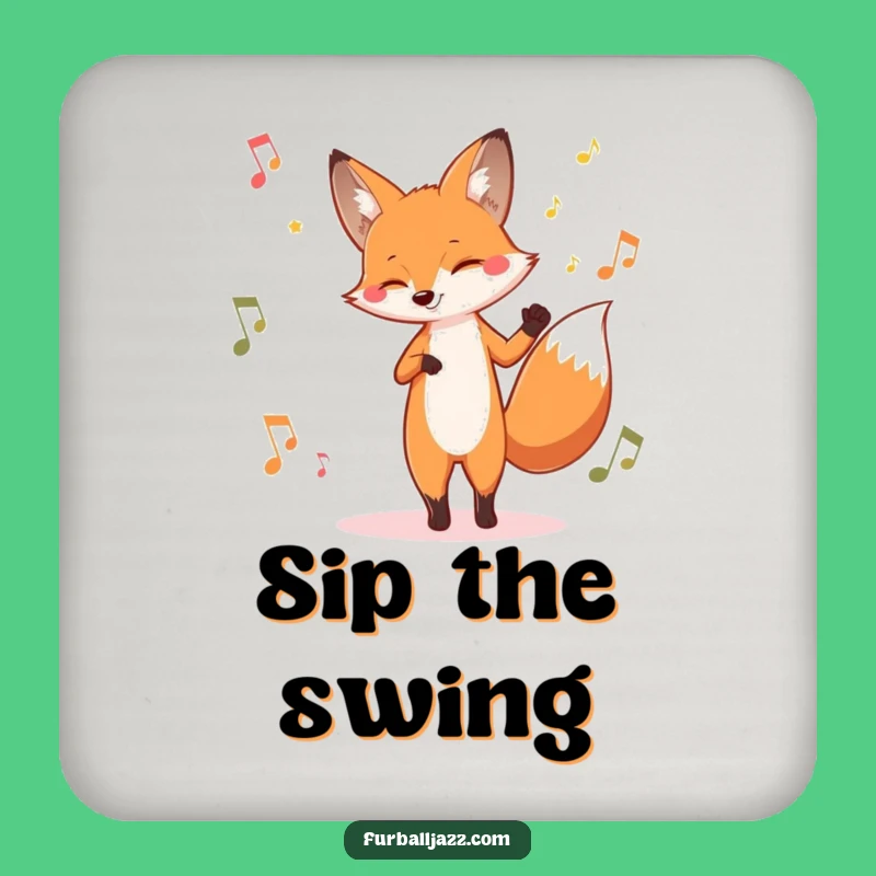 Funny Fox Jazz Coaster Set: Protect Surfaces With Smooth Style