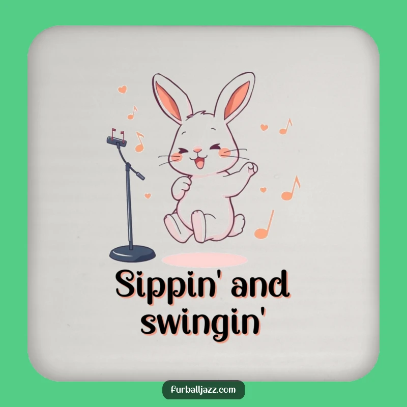 Funny Rabbit Jazz Beat Coaster: Protect Surfaces with This Funny Gift