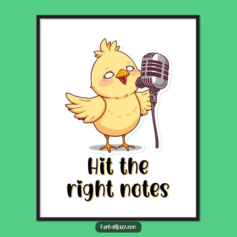 Funny Bird Singer Poster: Whimsical Art, Perfect Gift for Creative Spaces