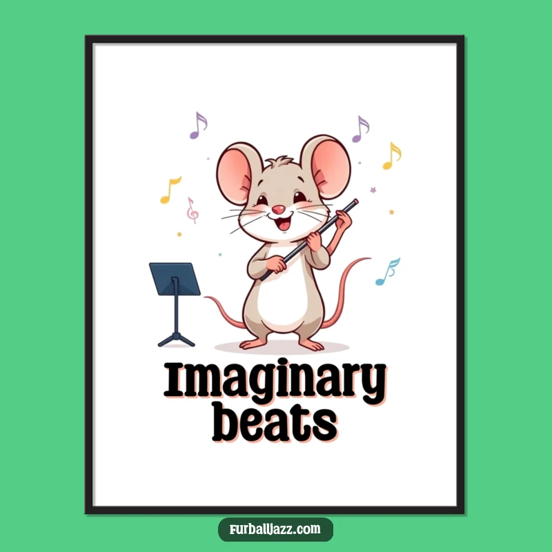 Funny Mouse Orchestra Conductor Poster - Inspiring Wall Art Gift
