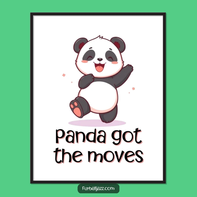 Funny Panda Dancing Poster - Joyful Grooving Wall Art Gift