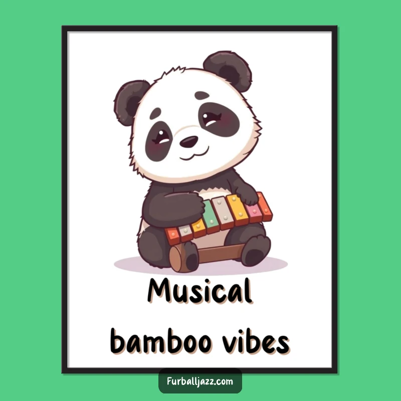 Funny Panda Xylophone Poster: Happy Panda Art, Wonderful Funny Gift