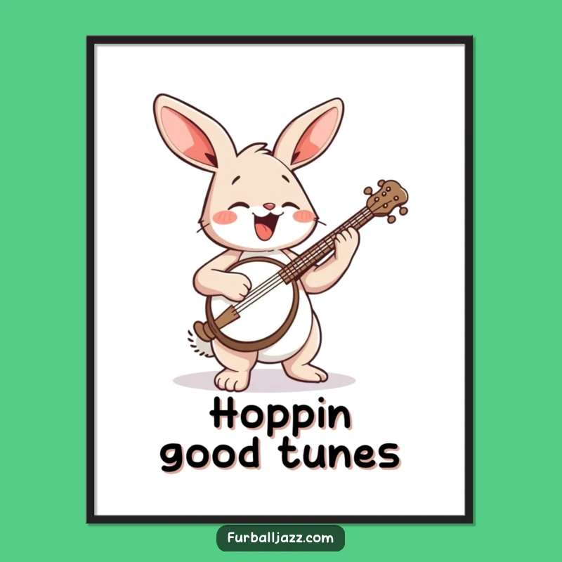 Funny Rabbit Banjo Poster: Bring Joyful Music to Your Walls - A Funny Gift
