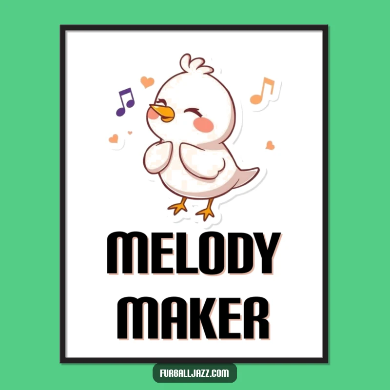 Funny Bird Flute Poster: Cheerful Melody Art - Musical Wall Decor & Hilarious Funny Gift!