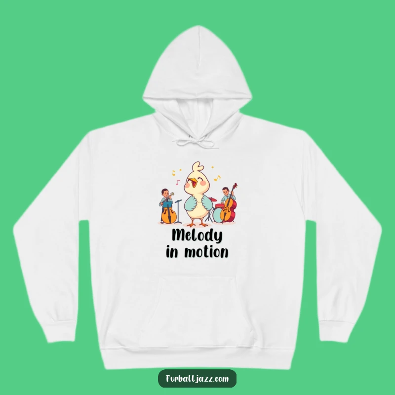 Cozy Funny Bird Sings Jazz Hoodie: Warm Up with Melodious Merriment