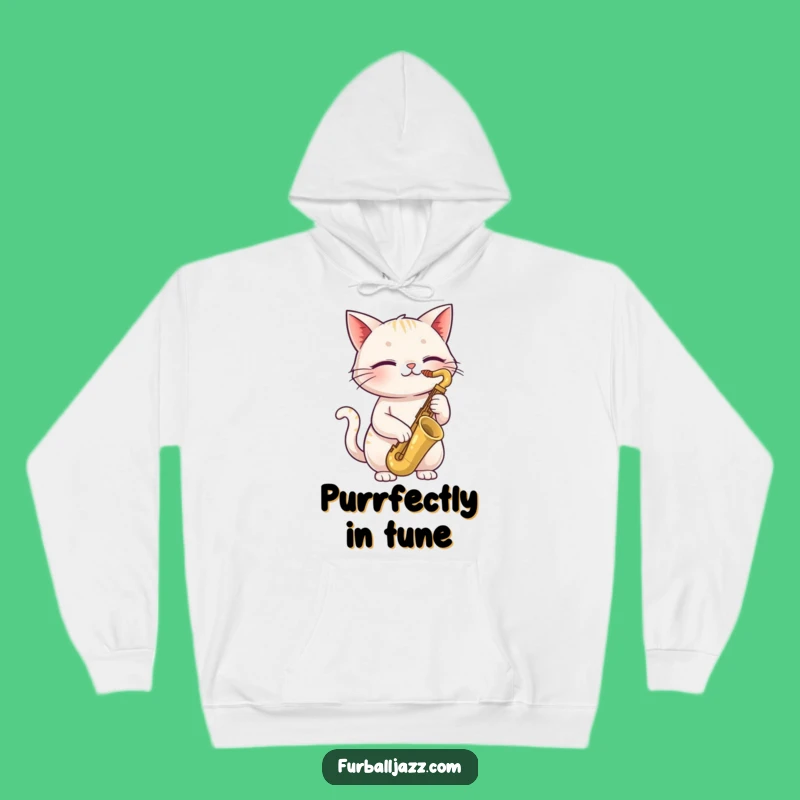 Funny Cat Saxophone Hoodie: Cozy Vibes with Jazzy Feline Charm