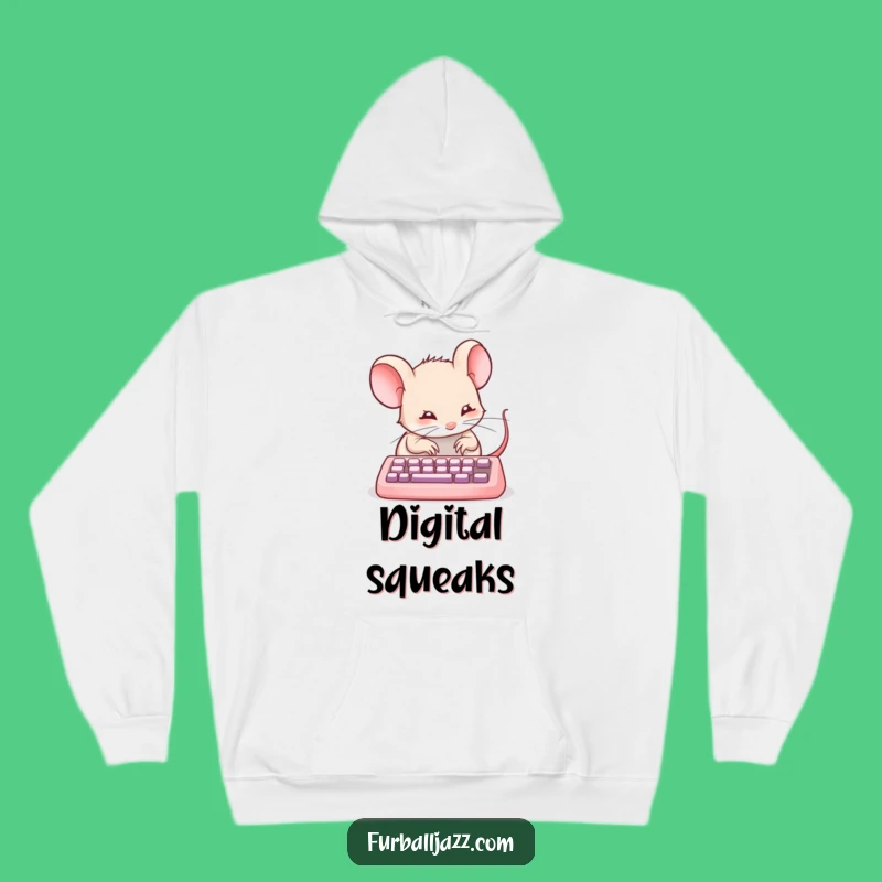 Funny Mouse Typing Hoodie - Cozy Computer Rodent Sweatshirt Gift