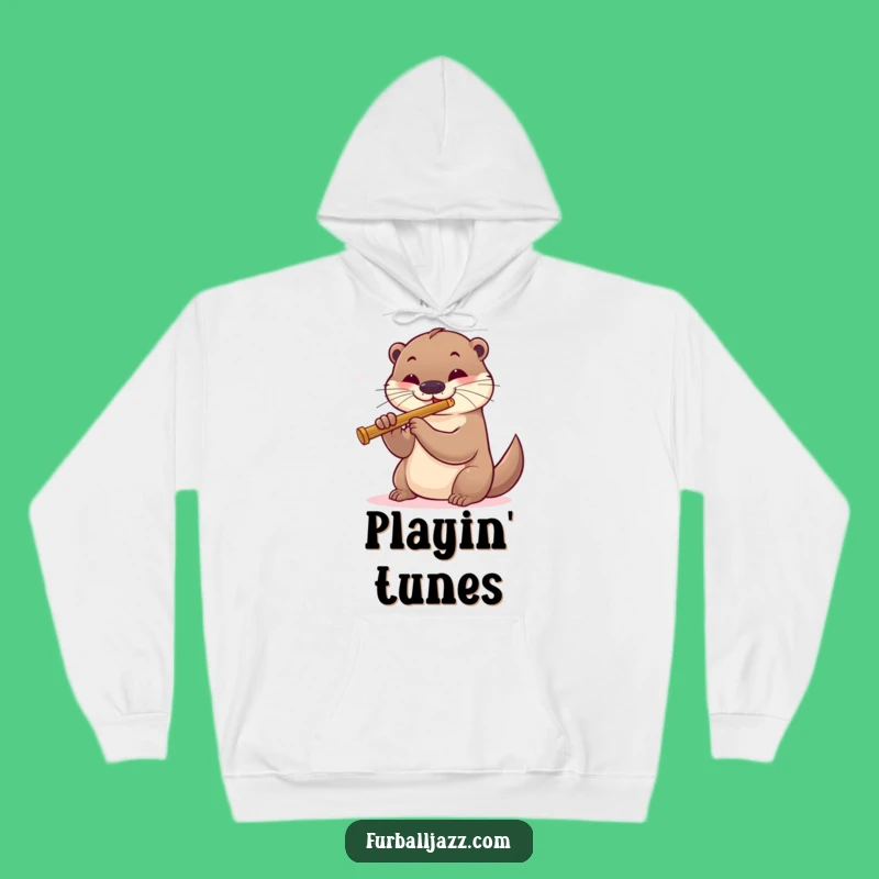 Funny Otter Jazz Flute Hoodie - Cozy Smooth Jazz Gift