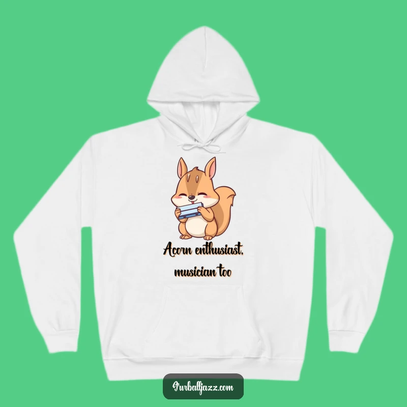 Funny Squirrel Harmonica Hoodie - Cozy Musician Squirrel Sweatshirt, Perfect Gift