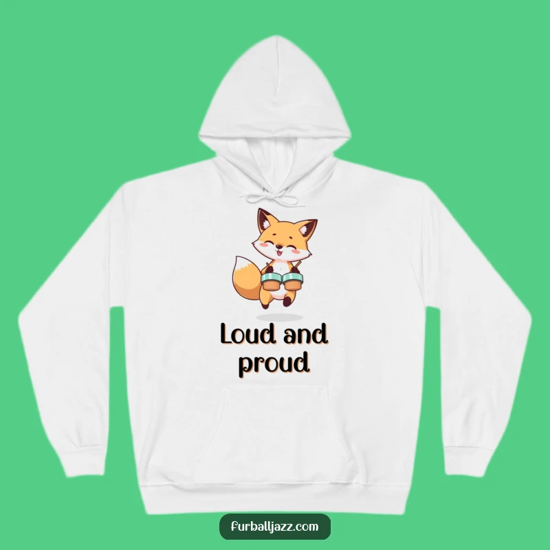 Funny Fox Cymbal Crash Hoodie - Cozy & Hilarious Music Apparel