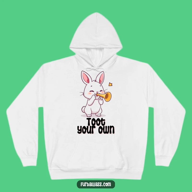 Cozy Funny Rabbit Trumpet Hoodie: Warm Up With Jazzy Tunes