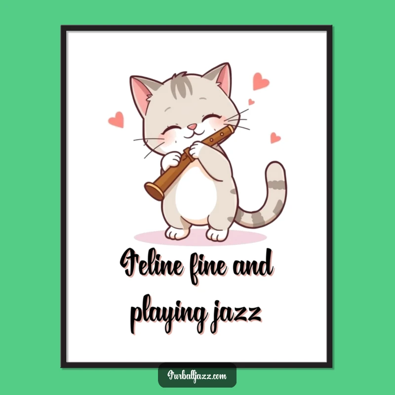 Free Printable Jazz Cat Art - Funny Downloadable Wall Decor for Music Lovers