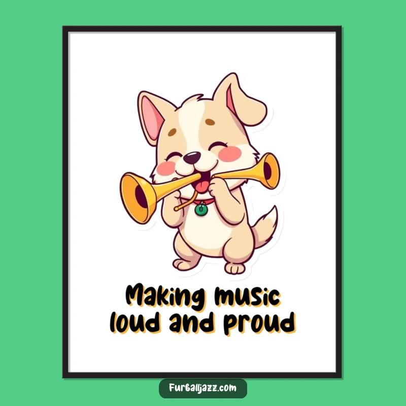 Free Printable Dog Trumpet Wall Art - Hilarious Downloadable Decor for Music Lovers