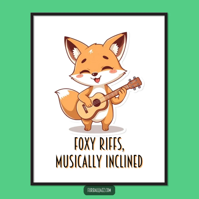 Free Printable Guitar Fox Wall Art: Strumming Fun Decor!