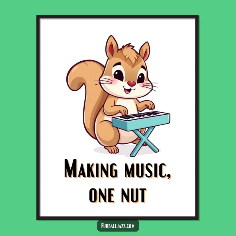 Free Printable Squirrel Piano Art - Funny Musician Wall Decor Downloadable