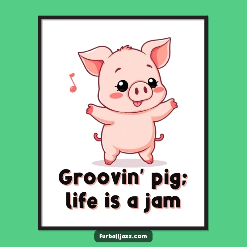 Free Printable Wall Art: Humorous Piglet Jamming Out, a Fun Downloadable Art for Your Space!