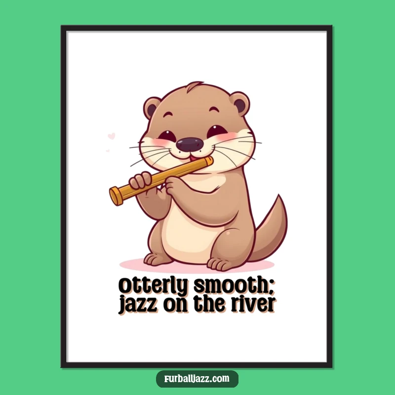Free Printable Wall Art: Otter's Smooth Jazz, a Humorous Downloadable Art Piece for Music Lovers!