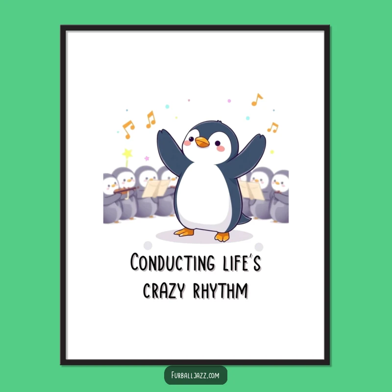 Free Printable Wall Art: Penguin Orchestra Maestro, Humorous Downloadable Decor with Flair