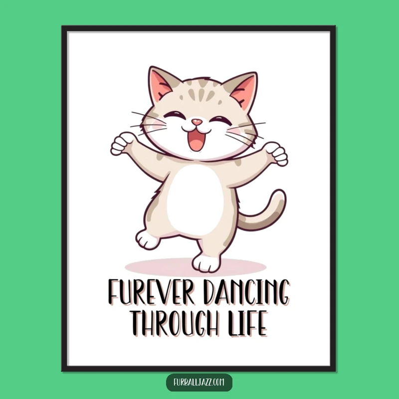 Free Printable Tap Dancing Cat Wall Art - Funny Downloadable Home Decor Gift!
