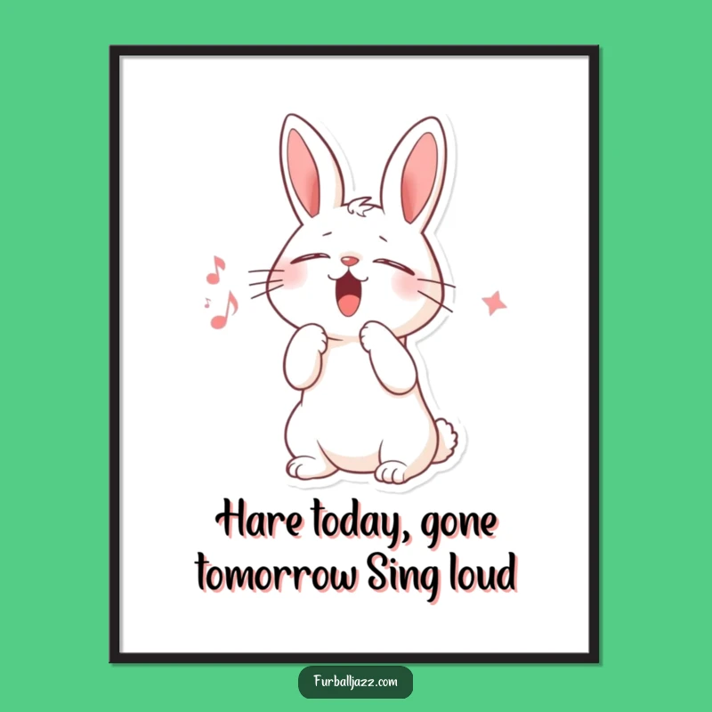 Free Printable Wall Art: Scat Singing Rabbit, Downloadable Art for a Humorous Home Decor Accent