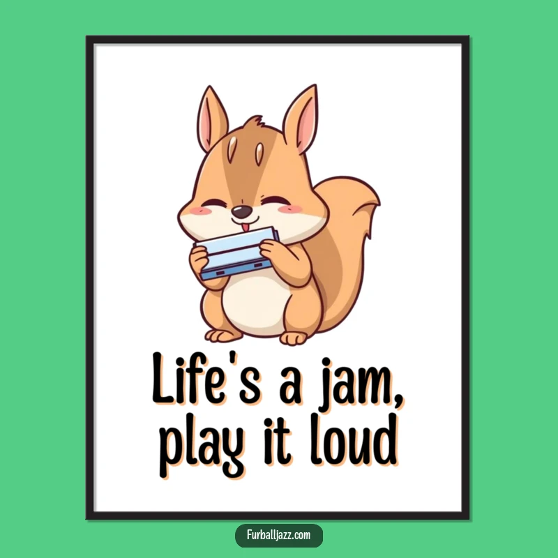 Funny Free Printable Wall Art: Squirrel Harmonica Player - Quirky Downloadable Decor!