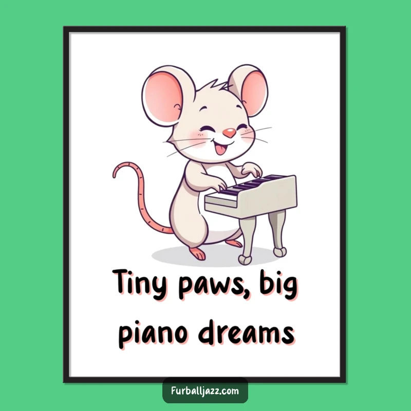 Free Printable Wall Art: Jaunty Piano Mouse, Humorous Downloadable Decor for Music Lovers