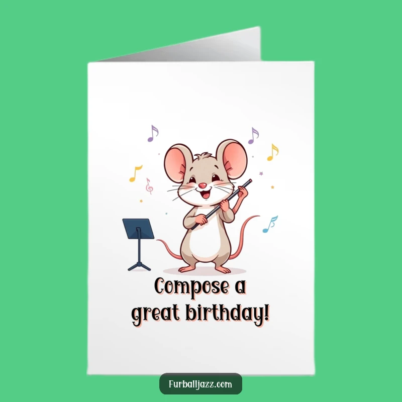 Free Printable Birthday Card: Mouse Maestro Conducting, a Humorous Downloadable Gift!