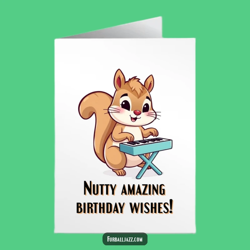 Free Printable Squirrel Piano Birthday Card - Funny Musician Downloadable Gift