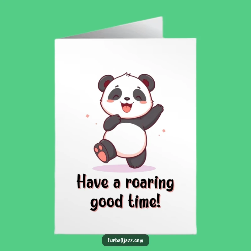 Free Printable Birthday Card: Dancing Panda Grooving Fun Digital Download