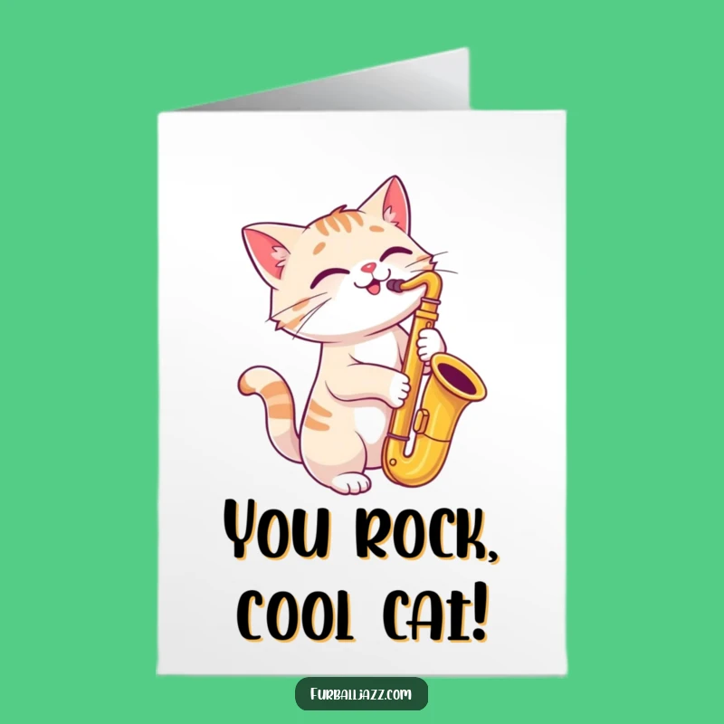 Free Printable Congrats Card: Groovy Cat Sax, Awesome Downloadable Gift for Winners