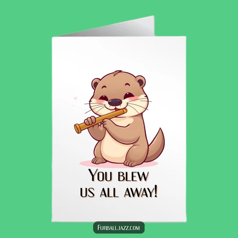 Free Printable Congrats Card: Otter's Jazzy Flute Solo, a Humorous Downloadable for Success!