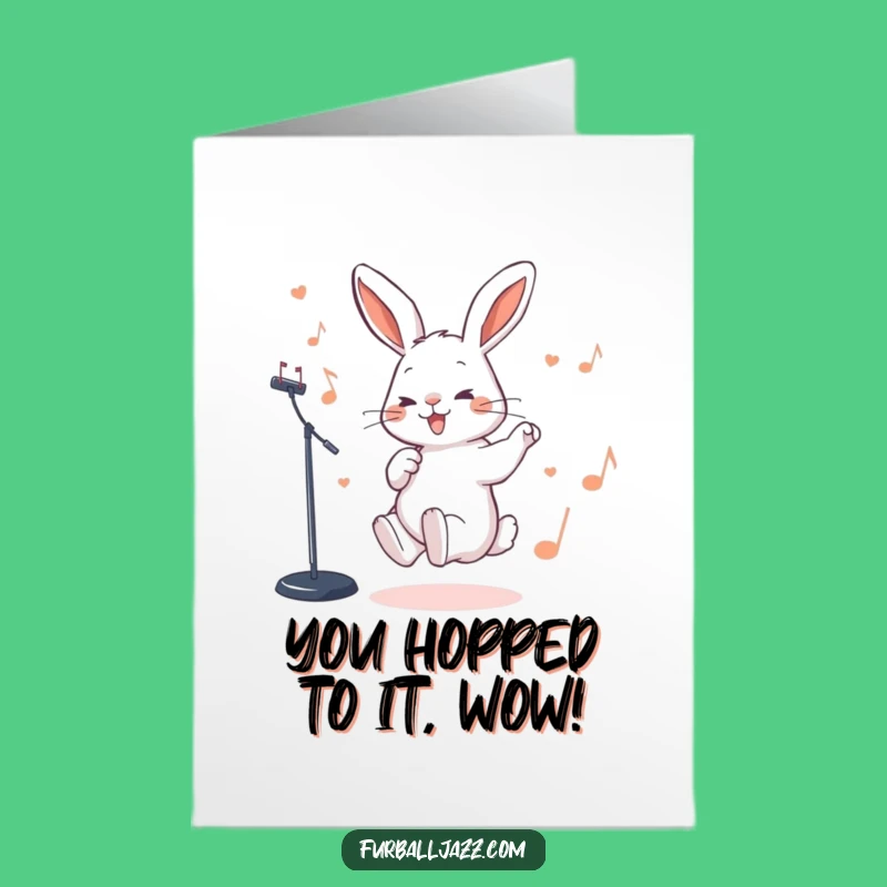 Free Printable Congratulations Card: Jazz Rabbit Foot Tap, Funny Downloadable Gift