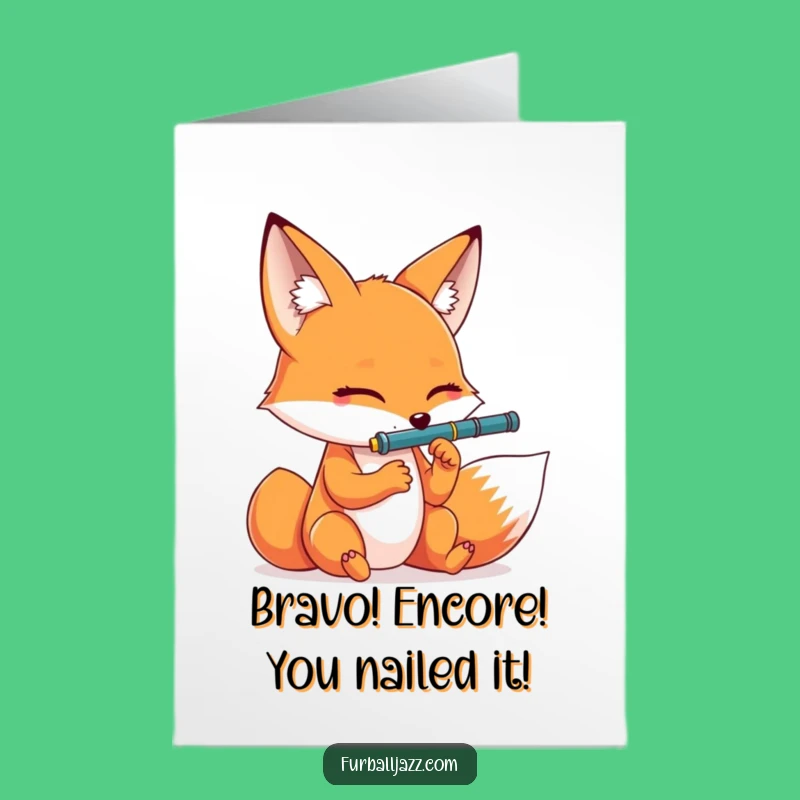 Free Printable Fox Clarinet Congrats Card - Humorous Downloadable DIY Celebration