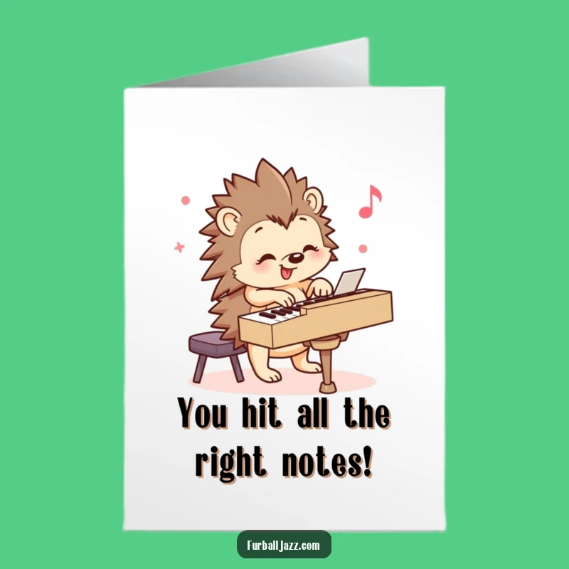 Free Printable Hedgehog Piano Congrats Card - Whimsical Downloadable Gift for Achievements