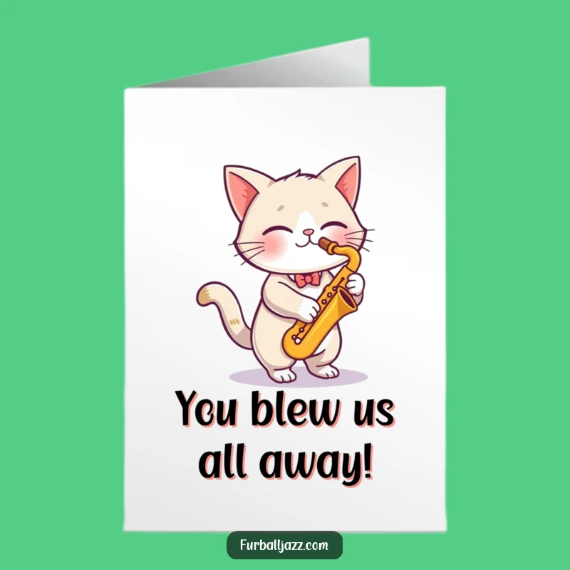 Free Printable Jazz Cat Congrats Card: Smooth Moves!