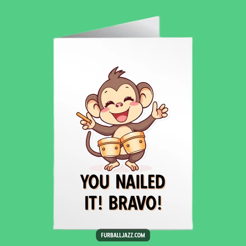 Free Printable Monkey Cymbal Crash Congrats Card - Hilarious Downloadable Gift for Any Occasion
