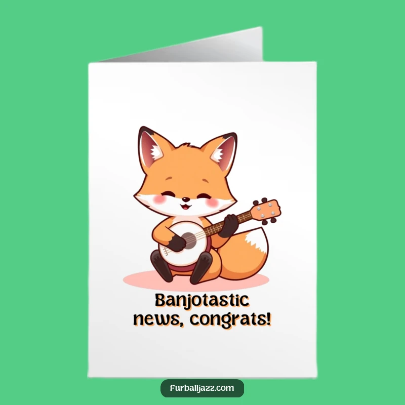 Joyful Free Printable Congratulations Card: Banjo Fox Musical Success Downloadable