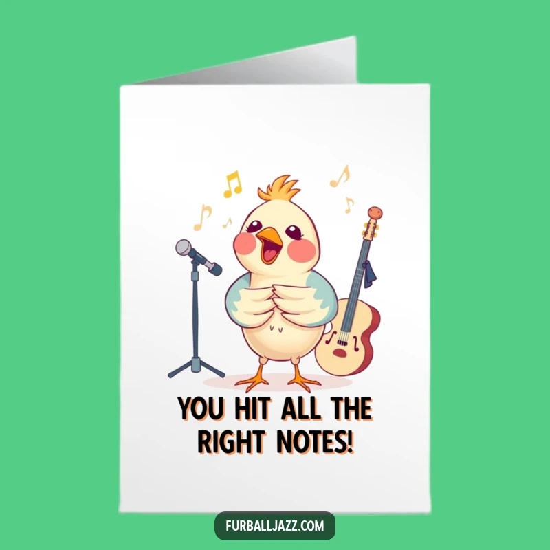 Free Printable Congrats Card: Bird's Jazzy Tune, a Humorous Downloadable for Celebrating Success!