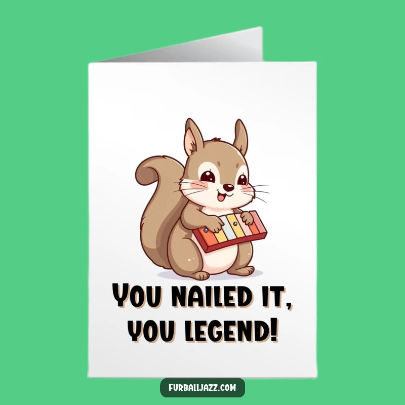 Free Printable Congratulations Card: Squirrel Xylophone Maestro Digital Download