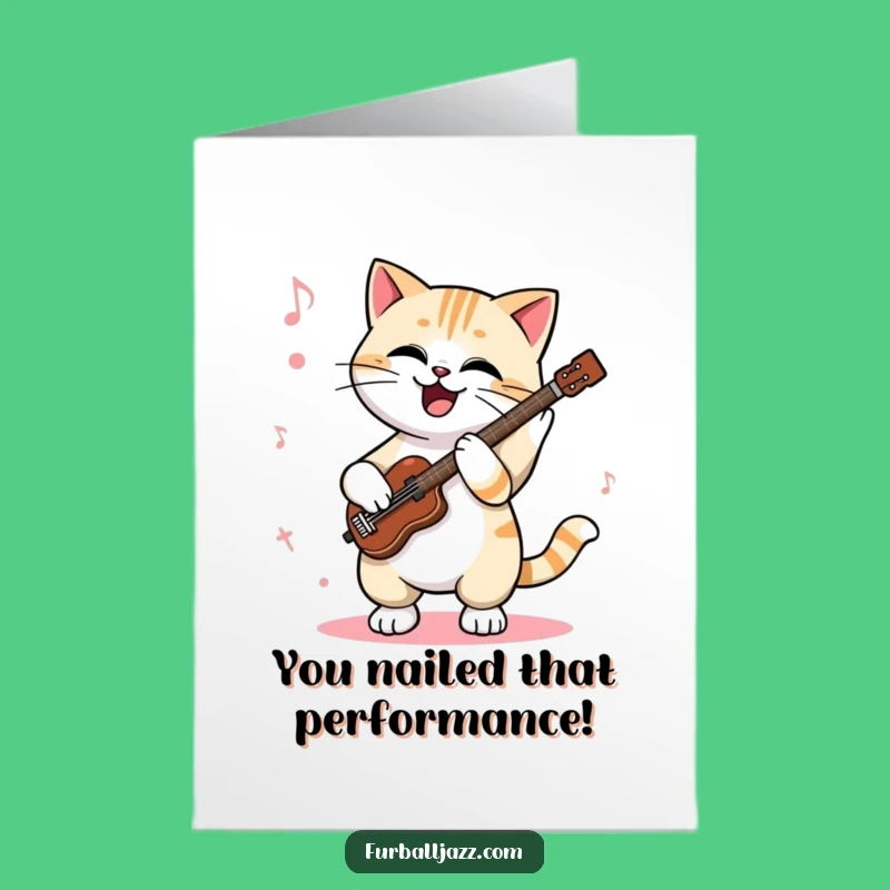 Free Printable Cat Jazz Congratulations Card: Funny Downloadable Rhythm for Your Big Win!