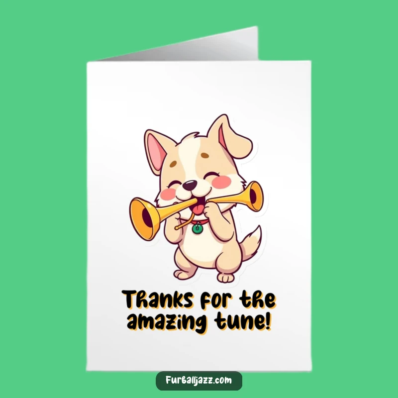 Free Printable Dog Trumpet Thank You Card - Hilarious Downloadable Gratitude Gift