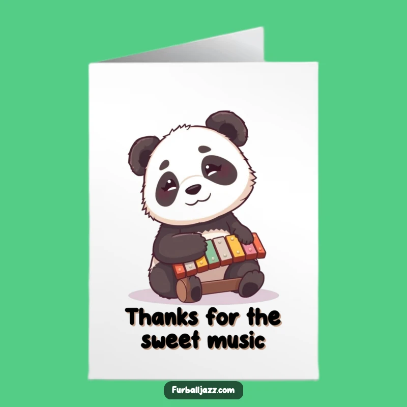 Free Printable Panda Thank You Card: Musical Thanks Downloadable Gift