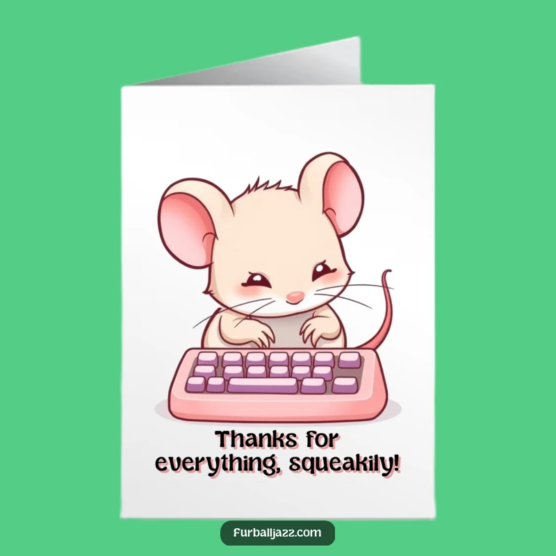 Free Printable Thank You Card: Mouse Keyboard Gratitude Digital Download