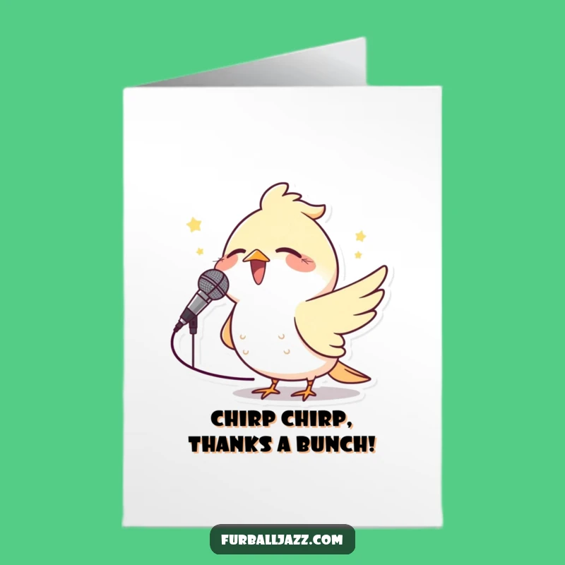 Free Printable Thank You Card: Singing Bird Vocalist Funny Downloadable Gift
